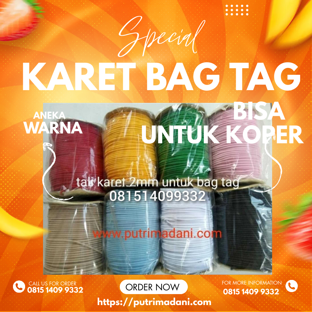 Tali Karet Elastis Untuk Gantung Tag Nama Pada Koper