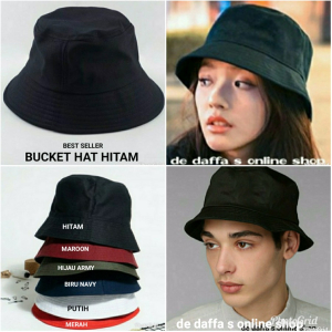 Read more about the article Topi bucket Hat dewasa Hitam polos pria wanita hitam